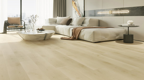 Opus Floor-Exposition MAX Laminate Collection in the Living Room  - Baret Oak