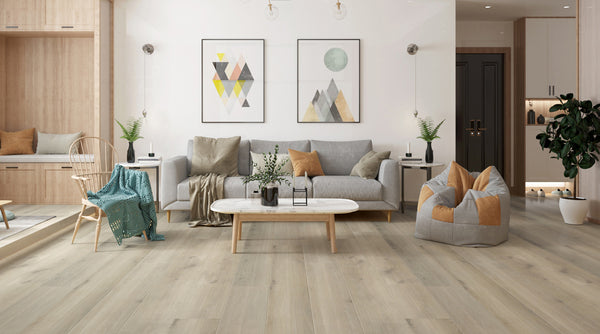 Exposition MAX Laminate Collection in the Living Room - Copernicus Oak