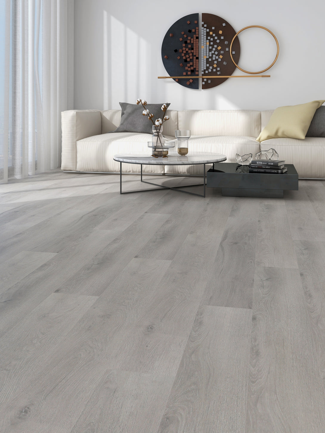 Envision Floors - Solution Collection Laminate in the Living Room - Early Grey