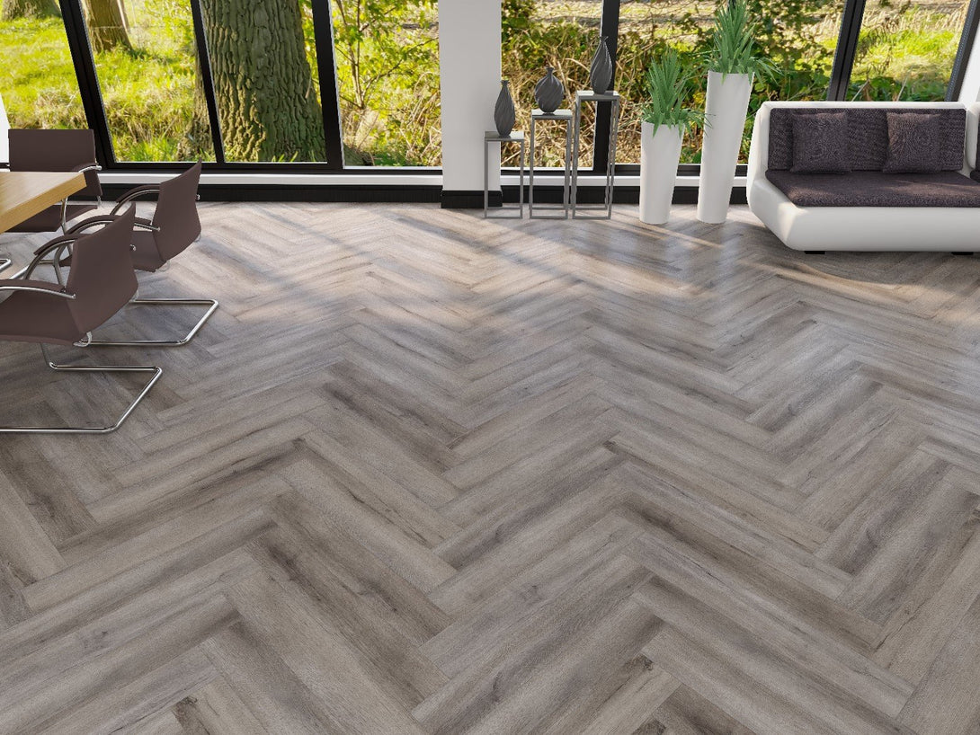 Cyrus Floors - Herringbone Athens Collection - Frosted - Vinyl