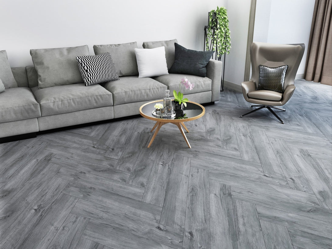 Cyrus Floors - Herringbone Athens Collection - Grey Tint - Vinyl