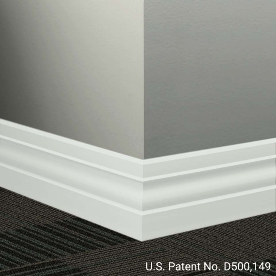 Johnsonite Millwork Wall Finishing System - Ambassador 4” - Wallbase 8' (Pack of 6) - Baseboard