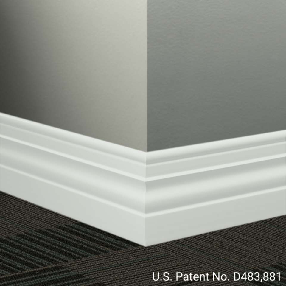 Johnsonite Millwork Wall Finishing System - Diplomat 4 1⁄2” - Wallbase 8' (Pack of 6) - Baseboard