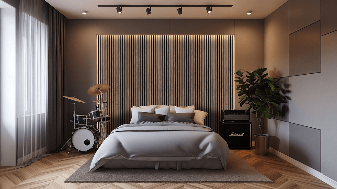 MSI Surfaces - Acoustic Wood Slat Panels - Tawny 9.5x94.5 - Wall Panels