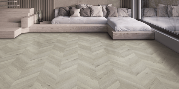 Twelve Oaks - Sure Wood Chevron Collection - Grey Spark Chevron - Vinyl