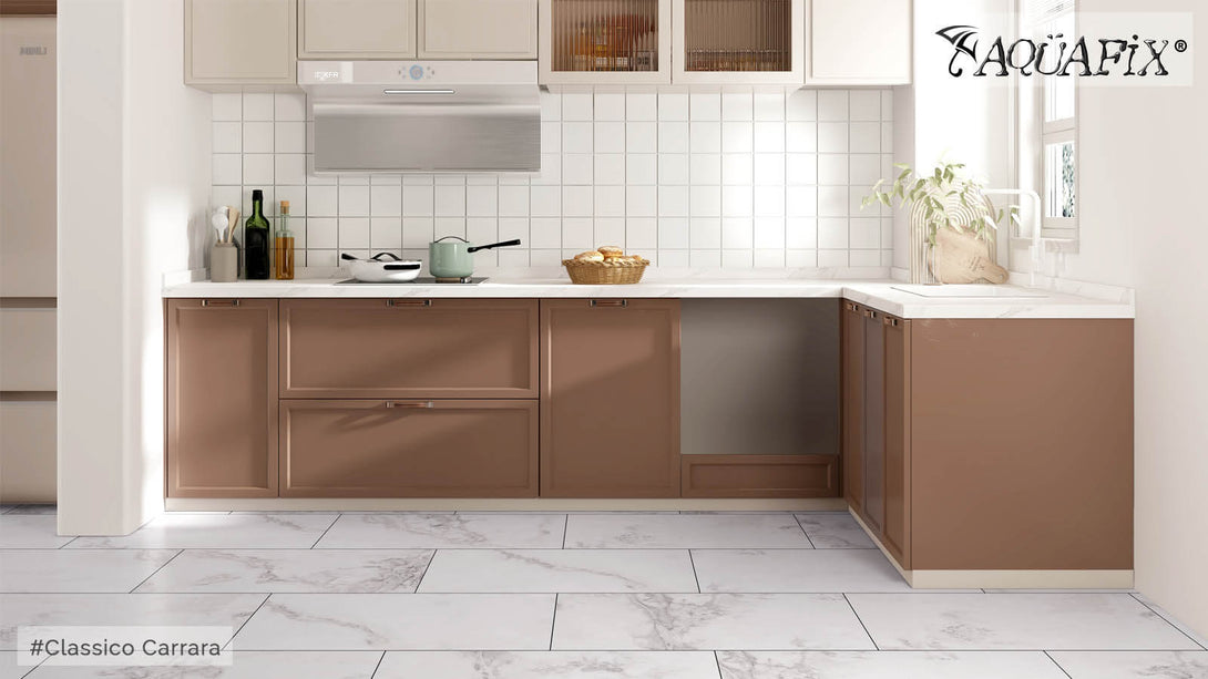 Unifloor - AquaFix Collection - Smart Tile Series - Classico Carrara - Vinyl